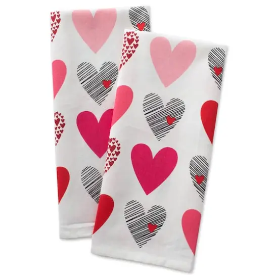 DII&reg; Hearts Collage Printed Dishtowels, 2ct. {8}