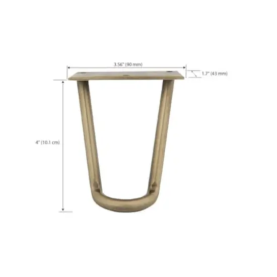 Dritz&reg; Home Antique Brass Modern Hairpin Legs Set {4}