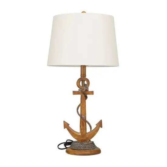 Brown Polystone Table Lamp Set of 2 13", 26" {1}