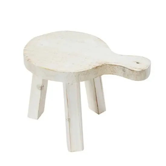 Hello Honey&reg; 9.5" White Decorative Textured Wood Pedestal {3}