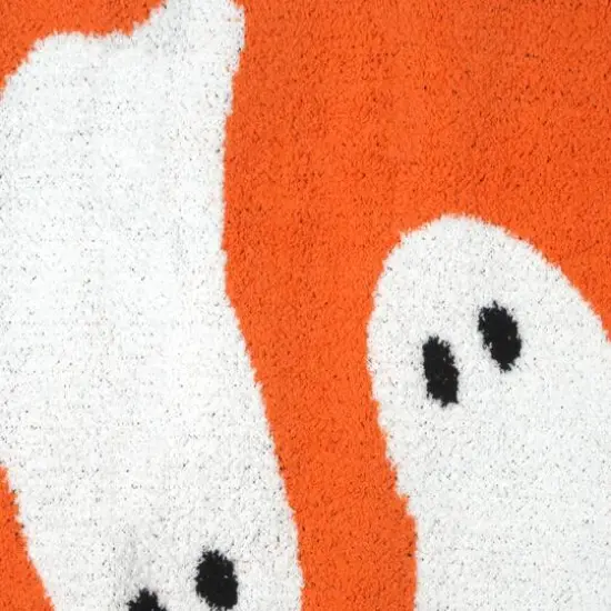 60" Orange & White Ghost Throw Blanket by Ashland&reg; {3}