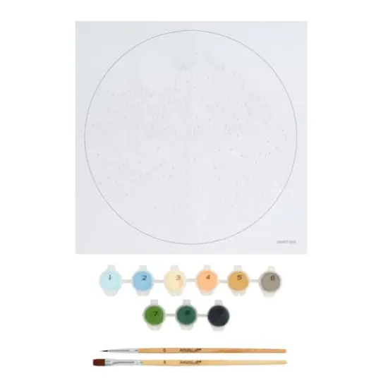 Mountain Waterfall Paint-by-Number Round Plywood Surface Kit by Artist's Loft&reg; {3}