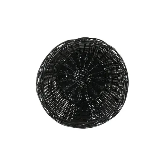 Household Essentials 7" Woven Wicker Waste Basket Black {6}