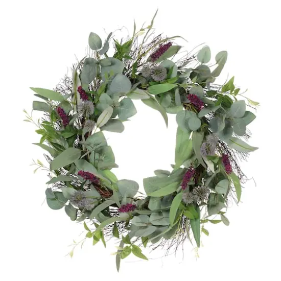 24" Spring Lavender & Thistle Wreath {1}
