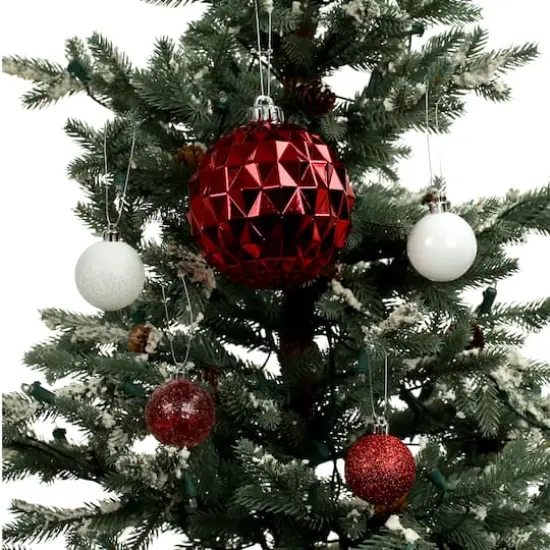 44 Pack 1.8" & 4.7" Red & White Mixed Finish Shatterproof Ball Ornaments by Ashland&reg; {4}