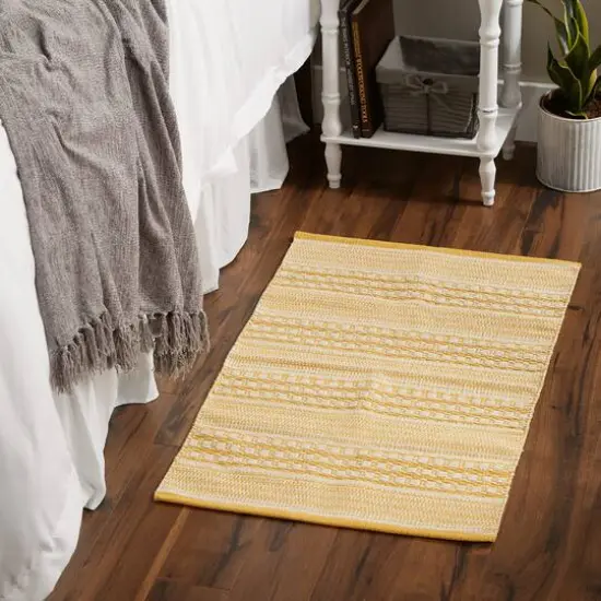 DII&reg; Honey Gold Dobby Stripe Hand-Loomed Rug, 2ft. x 3ft. {8}