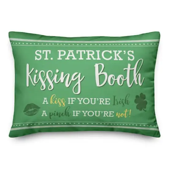 St. Patrick's Day Kissing Booth Throw Pillow {1}