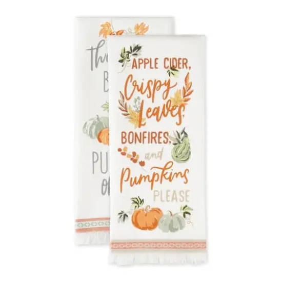 DII&reg; Autumn Pumpkins Printed Dishtowel Set {3}