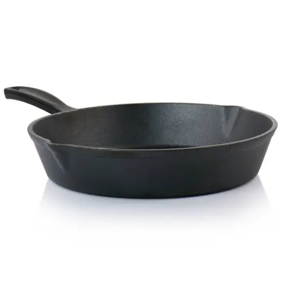 Oster Castaway 10" Round Cast Iron Frying Pan with Pouring Spouts {3}