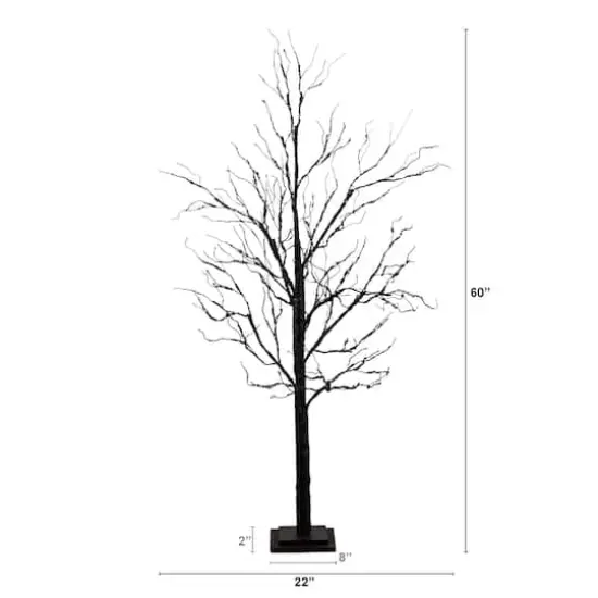 5ft. Pre-Lit Halloween Black Twig Artificial Tree with 240 Orange & Purple LED Lights {3}