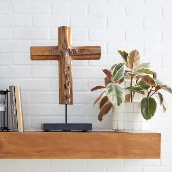 Brown Teak Wood Eclectic Style Table Decor 22" x 15" x 6" {9}