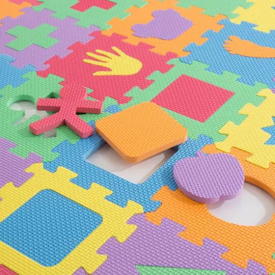Toy Time Interlocking Foam Tile Play Mat with Shapes {3}