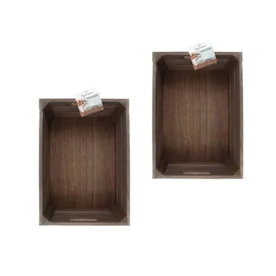 ArtSkills&reg; 13" Rustic Wooden Crate with Metal Edges, 2ct. {3}