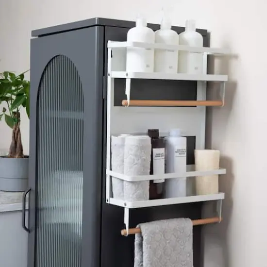 Household Essentials Metal Organizer with Paper Towel Holder White {3}