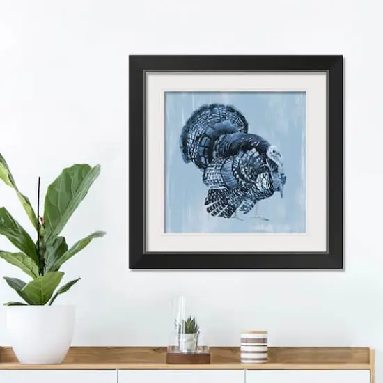 Navy Painted Turkey Fall Print in Black Frame {1}