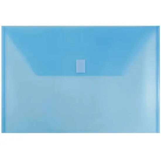 JAM Paper 9.75" x 14.5" Plastic Hook & Loop Closure Envelopes, 12ct. Blue {1}
