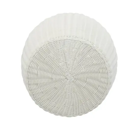 Household Essentials 18" Woven Storage End Table White {8}