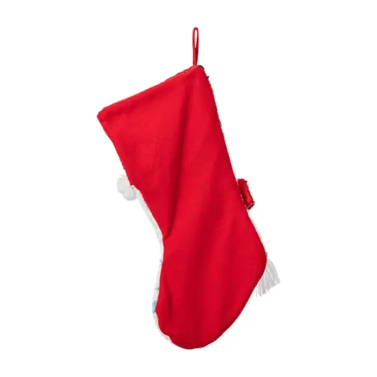 Glitzhome&reg; 21"L Hooked Christmas Yeti Stocking {7}