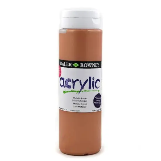 Daler-Rowney&reg; Graduate Acrylic, 500mL Metallic Brown {1}
