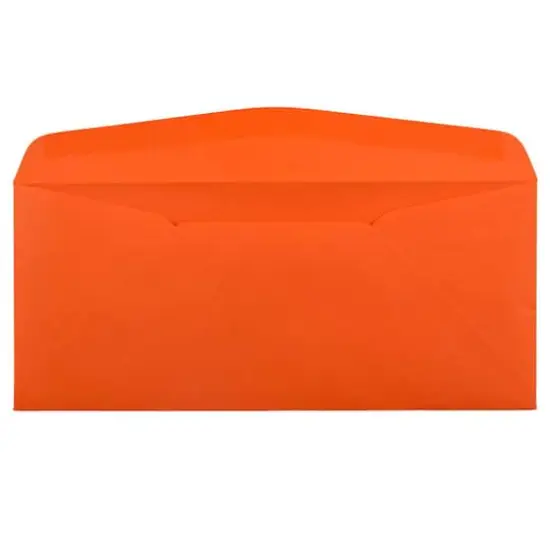 JAM Paper 4" x 9.5" Colored Business Window Envelopes, 50ct. Orange Recycled {5}