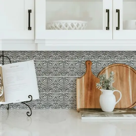 RoomMates Silver Tin Peel & Stick Tile Backsplash StickTiles&reg; {4}