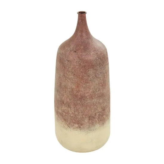 20" Copper Metal Distressed Textured Ombre Vase {1}