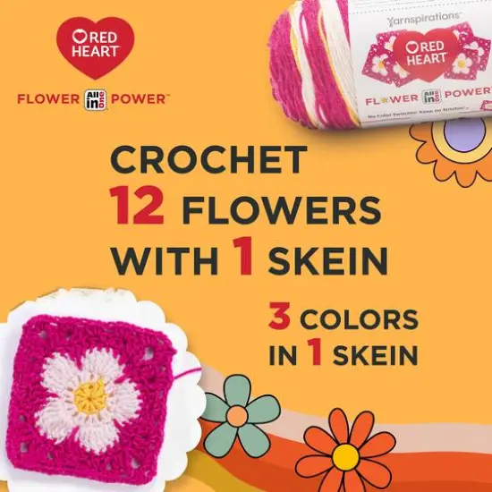 3 Pack Red Heart&reg; All In One Flower Power&trade; Yarn Burgundy Blossom {8}