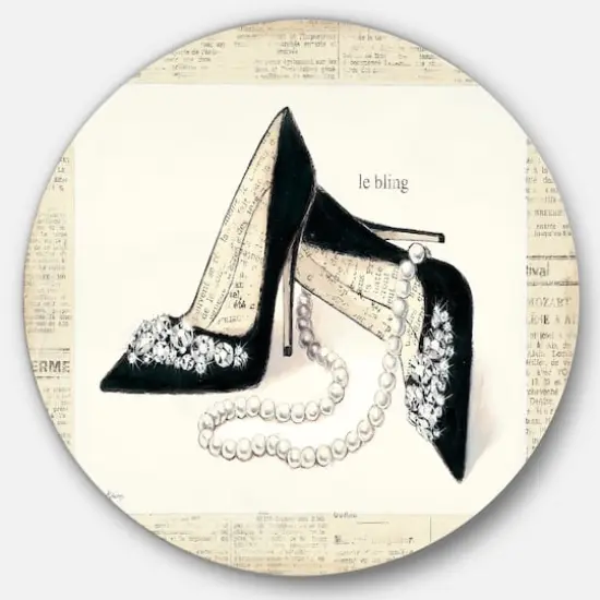 Designart - Chic Galm Closet I - Glam Metal Circle Wall Art {1}