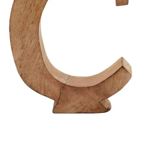 8" Brown Mango Wood Letter Set, 6ct. {12}
