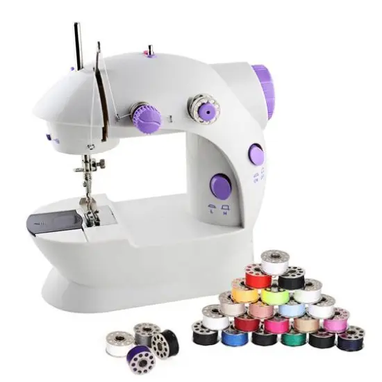 Liantral Lavender Dual Speed Essential Sewing Machine with Bobbins & Sewing Thread {1}