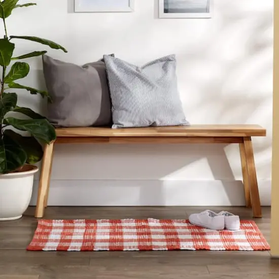 DII&reg; Buffalo Check Rag Rug, 26" x 40" Vintage Red and White {5}