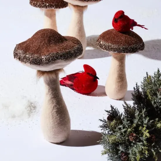 Glittered Mushroom D&eacute;cor Set {5}