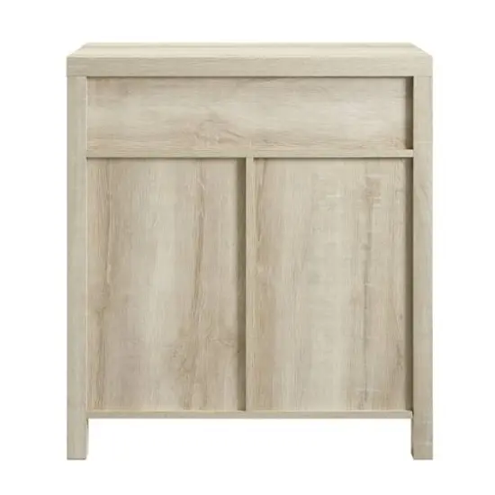 Walker Edison White Oak Farmhouse Barn Door Accent Cabinet {6}