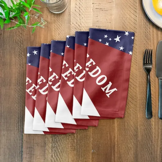 Patriotic Flag Starburst Cotton Twill Napkin {4}