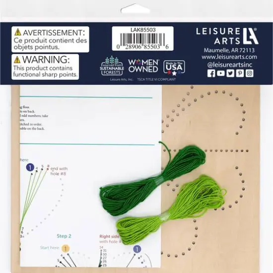 Leisure Arts&reg; Intermediate Clover Wood Stitched String Art Panel Kit {3}