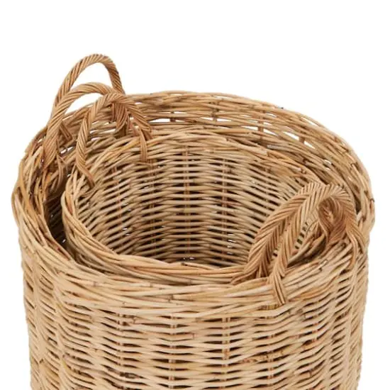 Hello Honey&reg; Natural Woven Rattan Storage Basket Set {4}