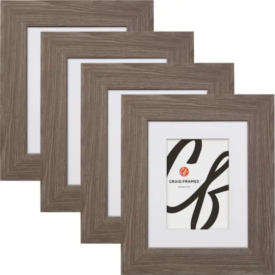 4 Pack Craig Frames American Barn Farmhouse Gray Picture Frame with Mat {1}