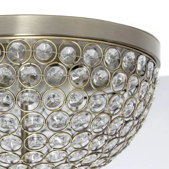 Lalia Home 13" Antique Brass Glam 2-Light Dome Flush Mount, 2ct. {7}