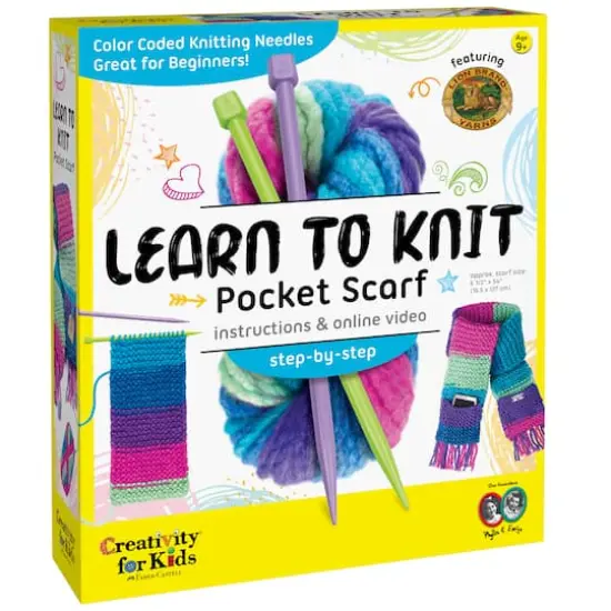 Creativity for Kids Learn To Knit Pocket Scarf Kit {1}