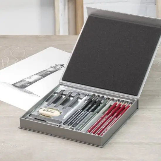 Cretacolor Silver 17 Piece Drawing Box Set {3}