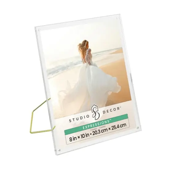 Expressions&trade; Clear Acrylic Float Frame with Gold Metal Easel by Studio D&eacute;cor&reg; {6}