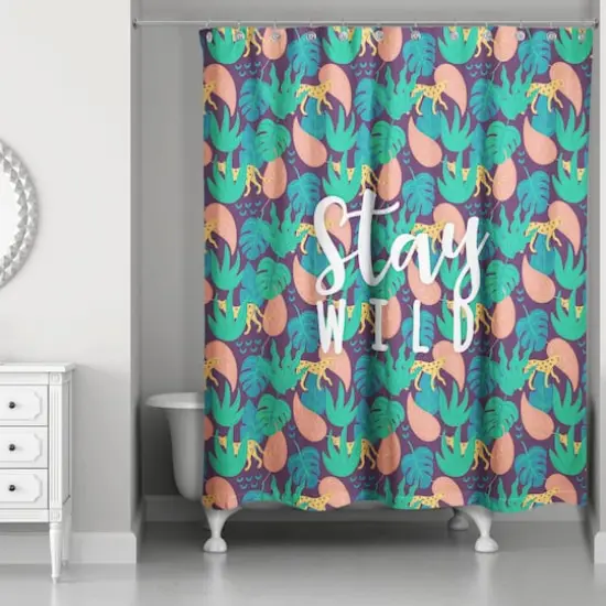 Cheetah Tropical Shower Curtain {3}