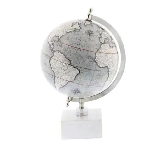13" White Ceramic & Metal Contemporary Globe {1}