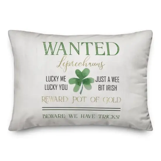 Leprechauns Wanted 20" x 14" Indoor / Outdoor Pillow {1}