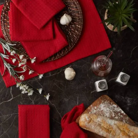 DII&reg; Red Recycled Cotton Waffle Dish Towels, 6ct. {7}