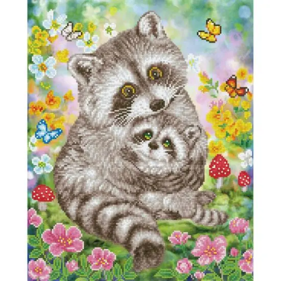 Diamond Dotz&reg; Sweet Raccoons Diamond Painting Kit {1}