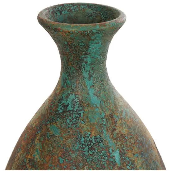 2.5ft. Green Ceramic Tall Distressed Antique Style Vase {5}