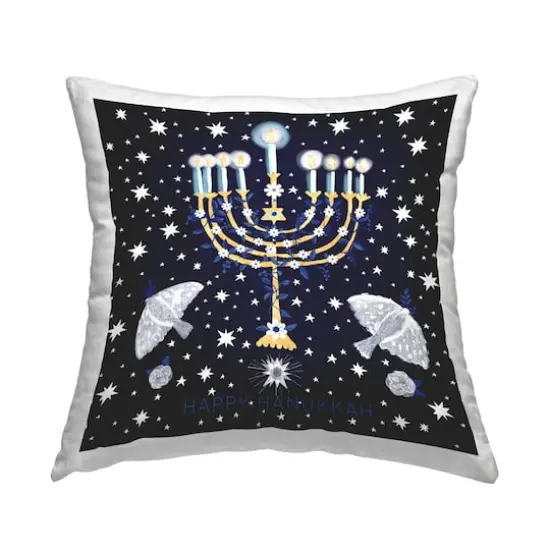 Stupell Industries Happy Hanukkah Menorah Pillow {1}