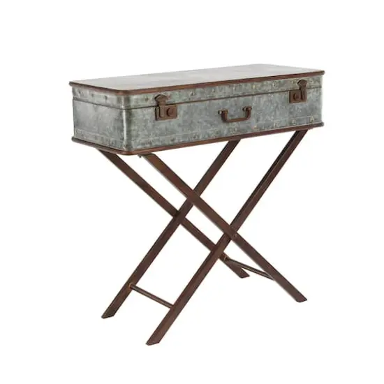 32" Gray Iron Farmhouse Accent Table {1}