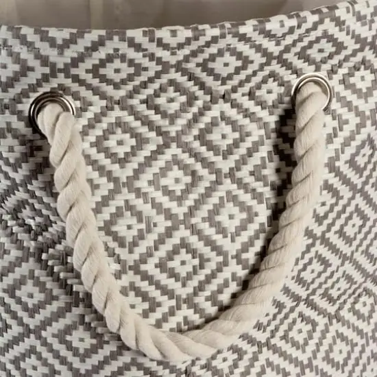 DII&reg; Large Round Geo Diamond Paper Bin Gray {5}